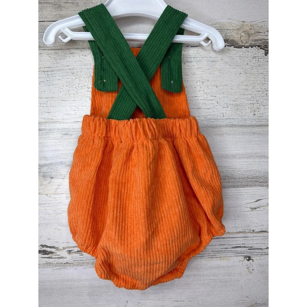 Boutique Bubble Romper Baby 0-3M Orange Mama's Little Pumpkin Fall